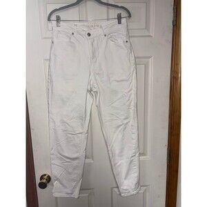 American Eagle Women’s Bright White Crossover Waist Mom Jeans, Size 10, LIKE NEW